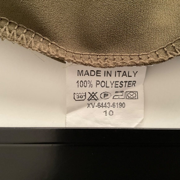 Boohoo Womens Blouse Top Sz 10 Olive Green Boho Flowy Capsule Contemporary Chic - Picture 9 of 9